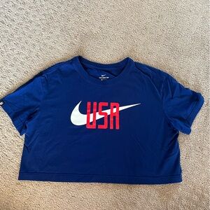 Like New USA Nike Crop Short Sleeve Top Navy Medium